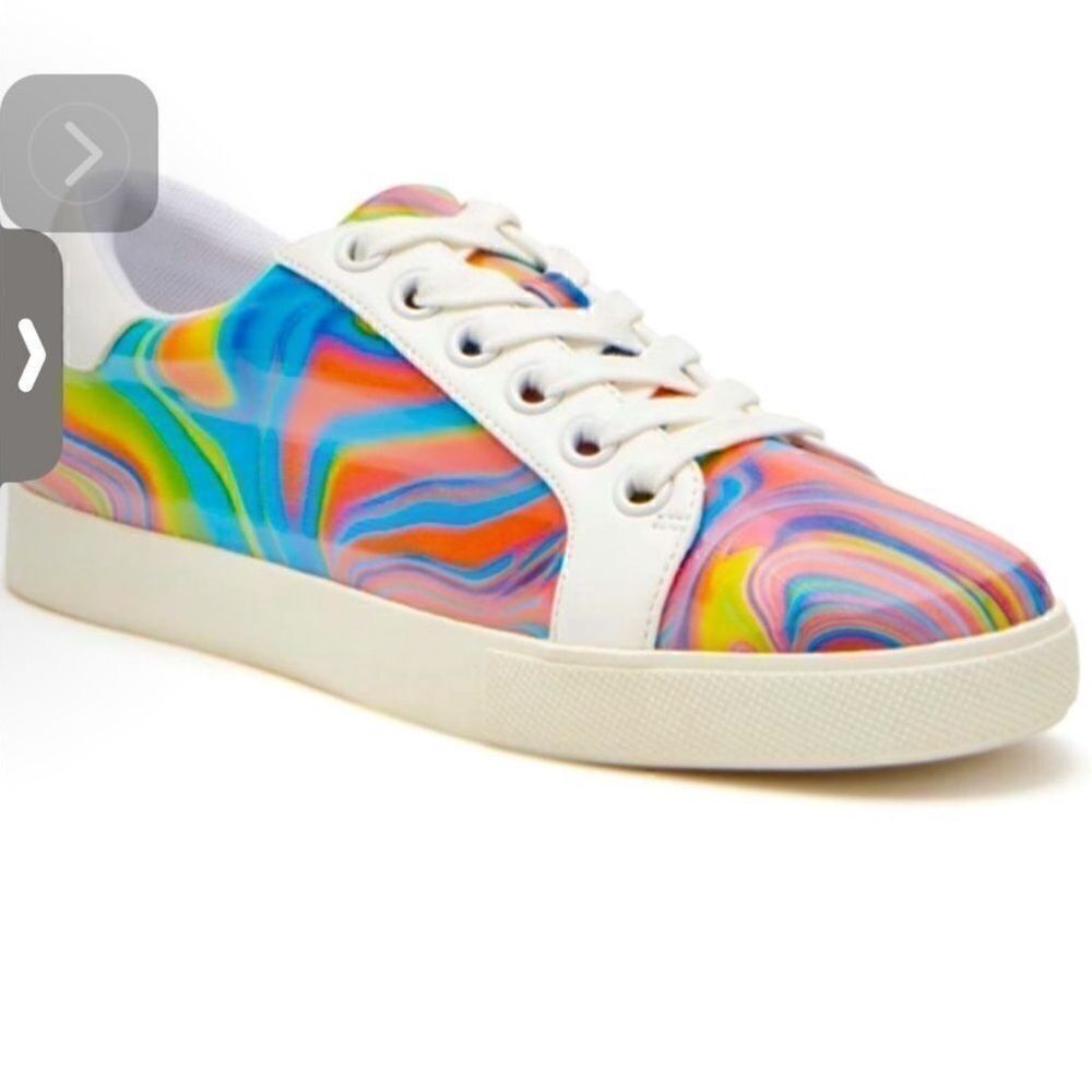 CLEARANCE!!Katy Perry Multicolor Art To Wear Fairycore Swirl Sneakers Size 6 - Picture 2 of 5